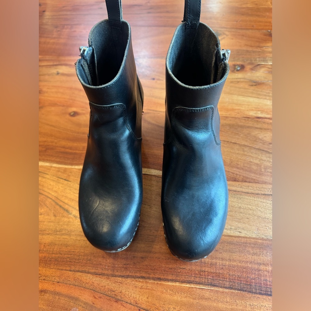Black Leather Ankle Boots